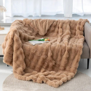 Throw Blanket | Soft Plush Fabric | Textured Surface | Cozy Living Room