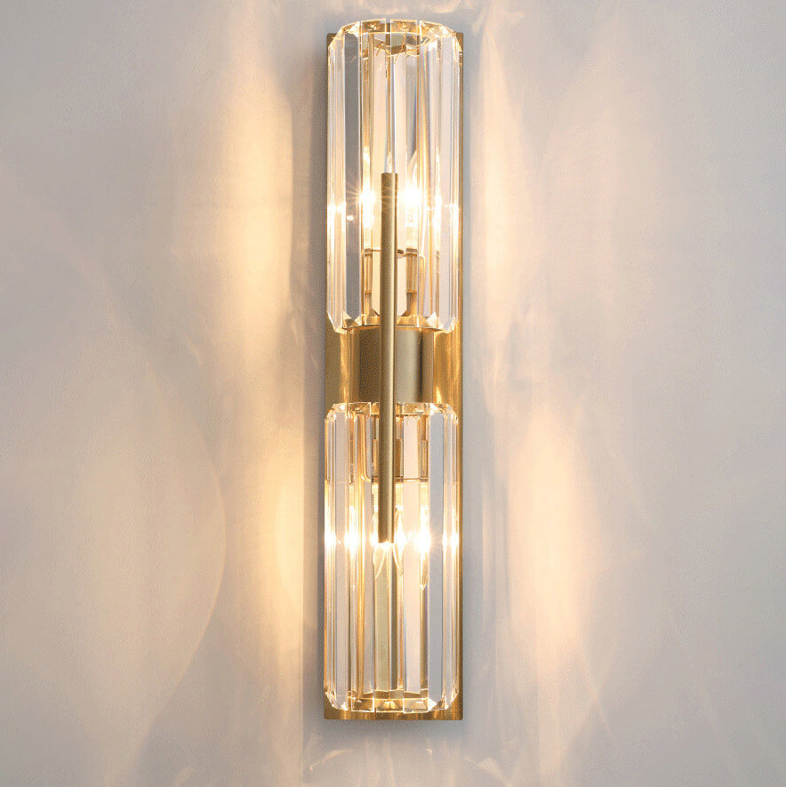 Modern Crystal Wall Light – Elegant Clear Panel Sconce for Luxurious Interior Décor