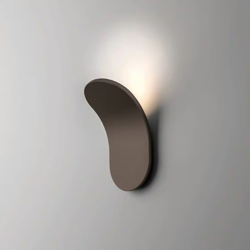 Modern Nordic Wall Light – Asymmetrical Minimalist LED Sconce in Matte Iron Finish