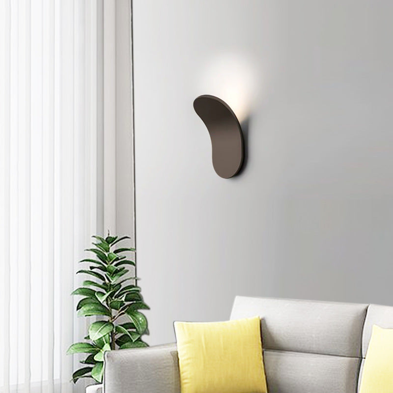 Modern Nordic Wall Light – Asymmetrical Minimalist LED Sconce in Matte Iron Finish