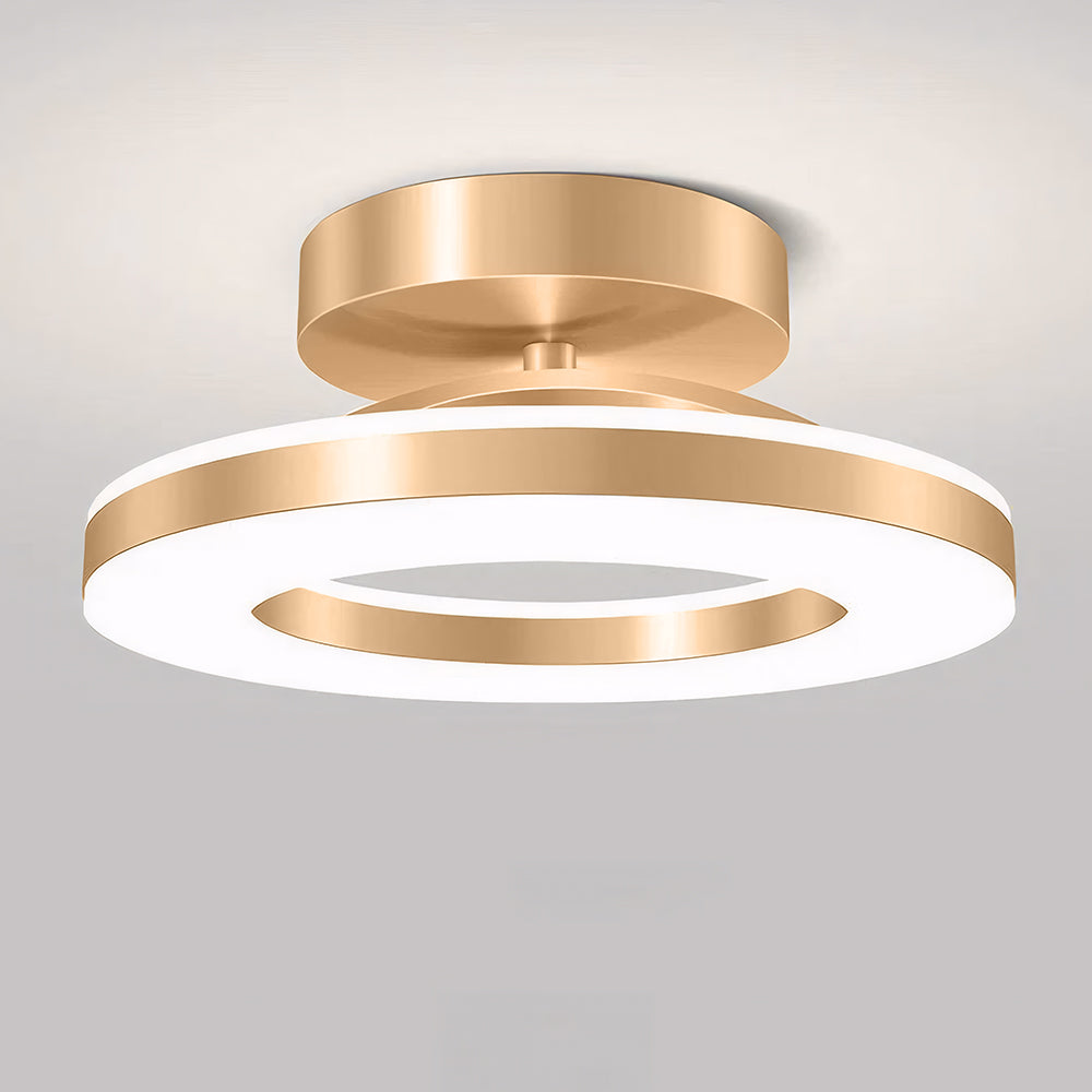 Modern Flush Mount LED Ceiling Light – Minimalist Ring Design in Iron for Hallways