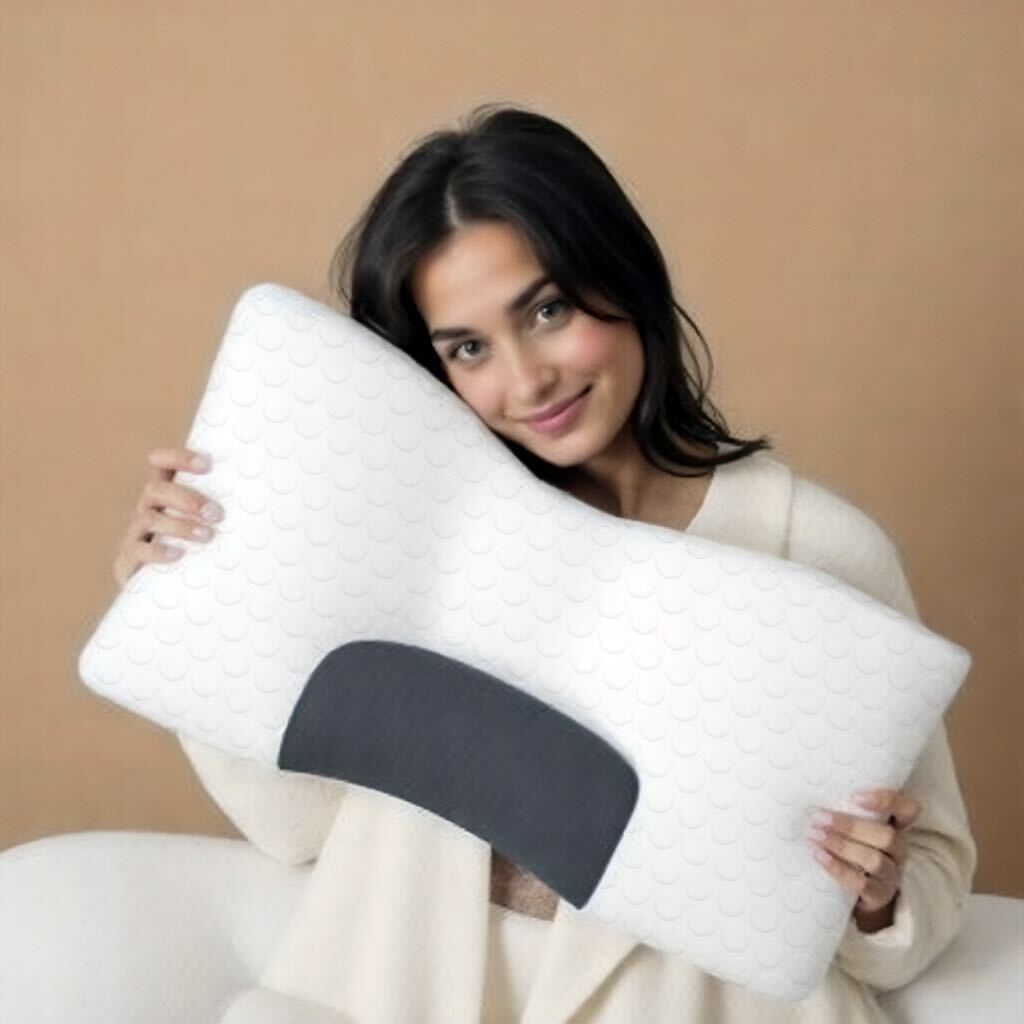 Support Pillow | Textured Memory Foam & Polyester | Contoured Massaging Surface | Bedside Comfort