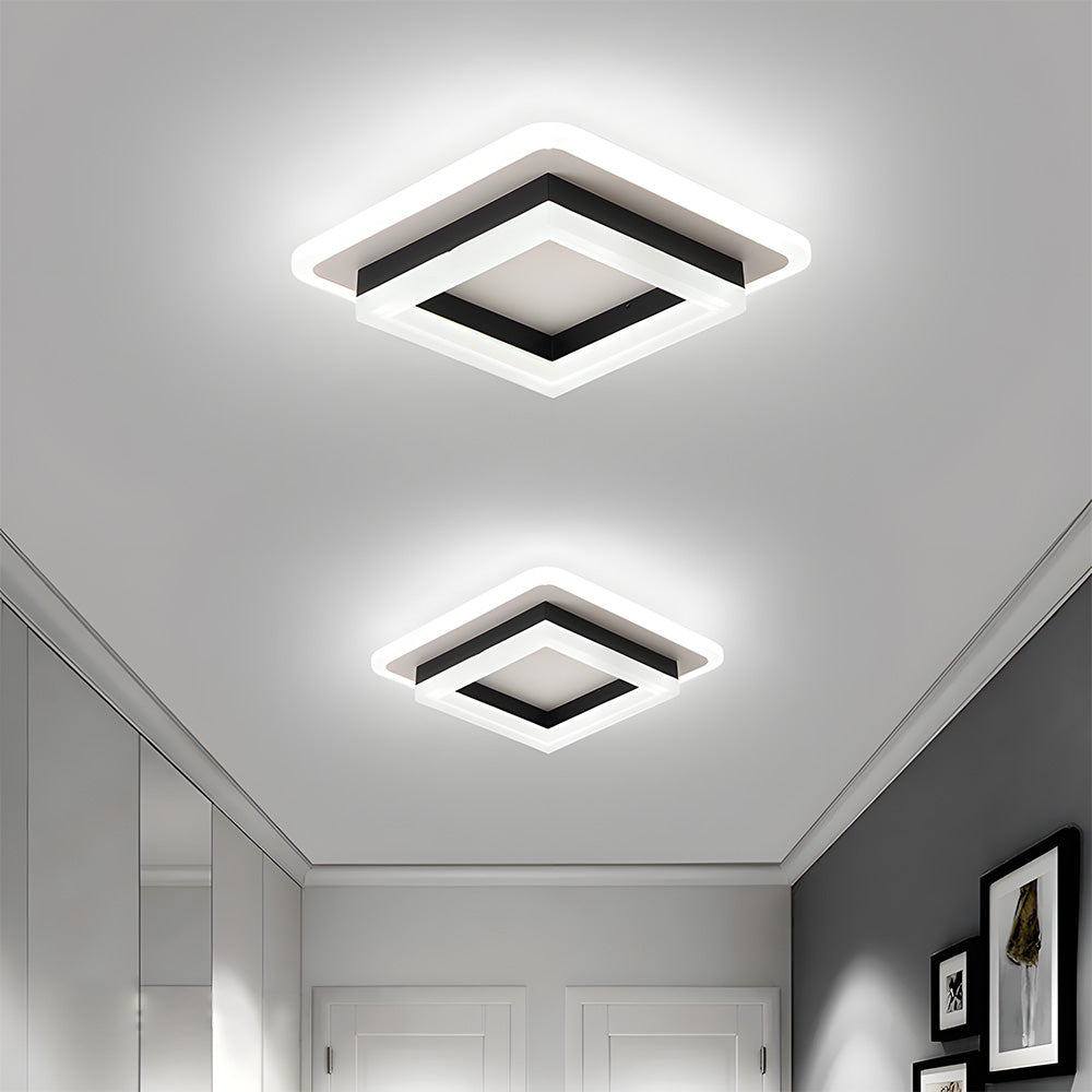 Modern Square LED Flush Mount Ceiling Light – Minimalist Hallway & Bedroom Fixture