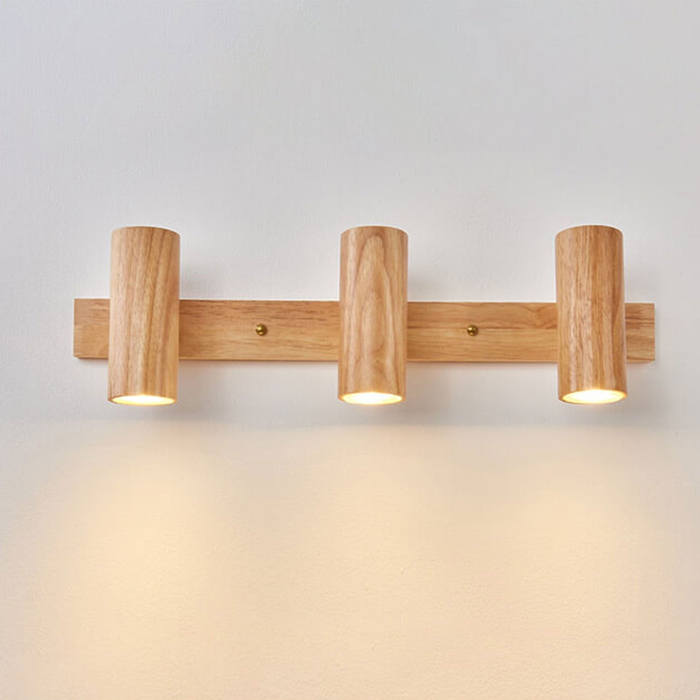 Modern Wooden Wall Light with Built-in LED – Minimalist Sconce in 1/3/4 Spot Designs
