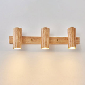 Modern Wooden Wall Light with Built-in LED – Minimalist Sconce in 1/3/4 Spot Designs