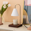 Table Lamp | Wood & Metal | Conical Shade, Solid Wood Base | Living Room Accent