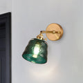 Wall Sconce | Brushed Brass & Textured Glass | Adjustable Arm | Living Room Accent
