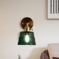Wall Sconce | Brushed Brass & Textured Glass | Adjustable Arm | Living Room Accent