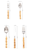 Cutlery Set | Stainless Steel & Bamboo | Bamboo Accents | Elegant Dining