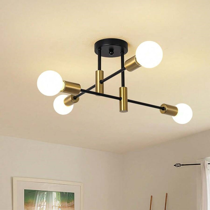 Modern Nordic Flush Ceiling Light – Minimalist Metal Fixture with Geometric Design