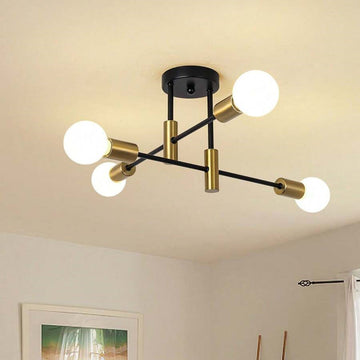 Modern Nordic Flush Ceiling Light – Minimalist Metal Fixture with Geometric Design