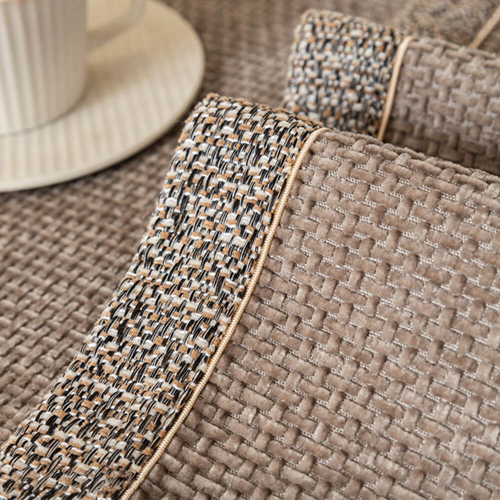 Sofa Cover | Chenille & Tweed | Woven Texture | Living Room Accent