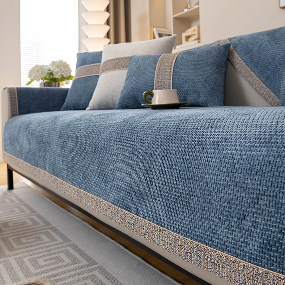 Sofa Cover | Chenille & Tweed | Woven Texture | Living Room Accent