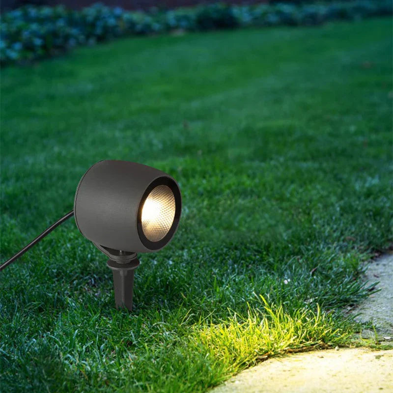 Garden Pathway Spotlight | Matte Black Metal & Clear Glass | Energy-Efficient LED | Outdoor Garden Use