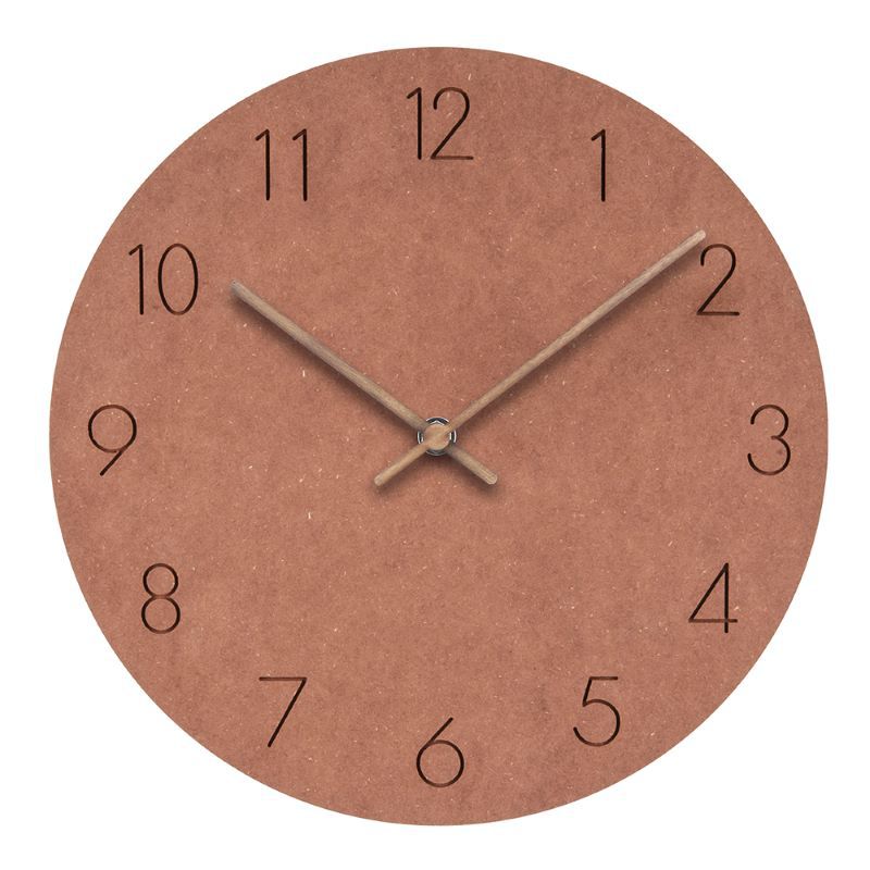 Wall Clock | Matte Finish & Wood | Silent Mechanism | Living Room Accent
