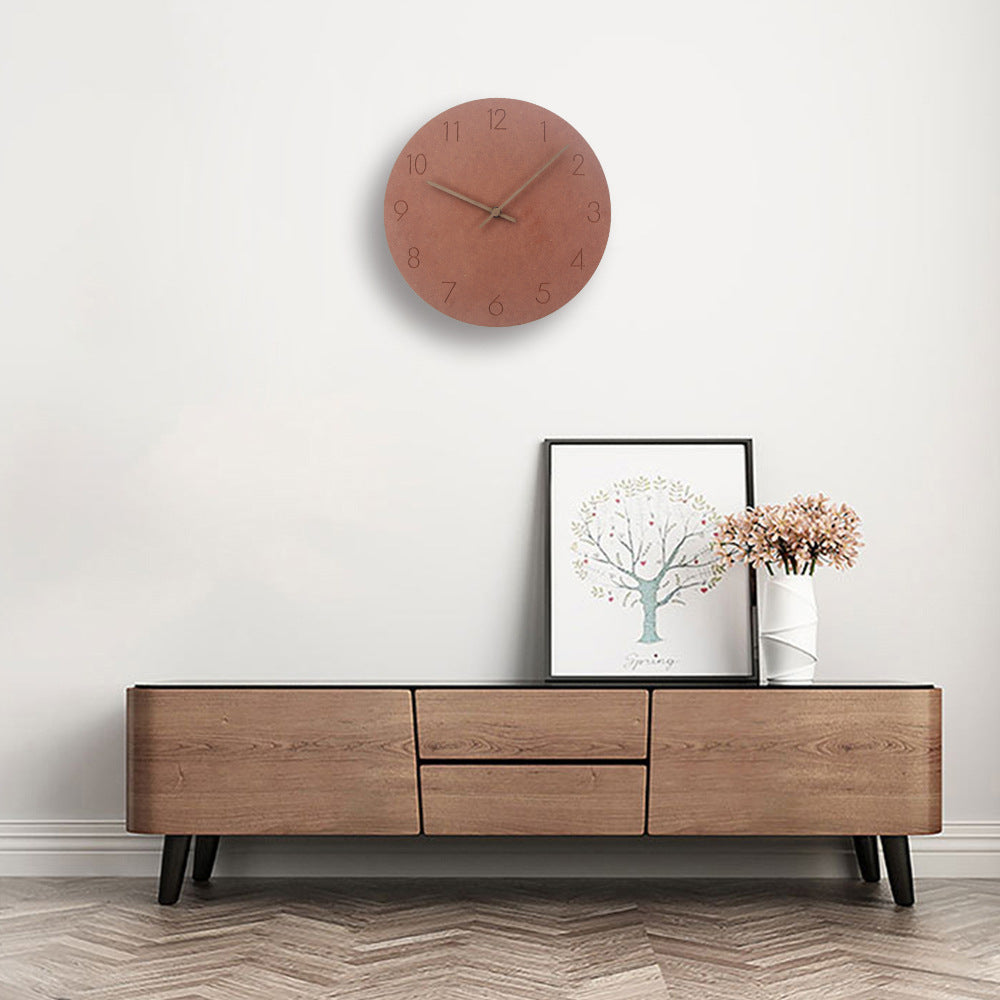 Wall Clock | Matte Finish & Wood | Silent Mechanism | Living Room Accent