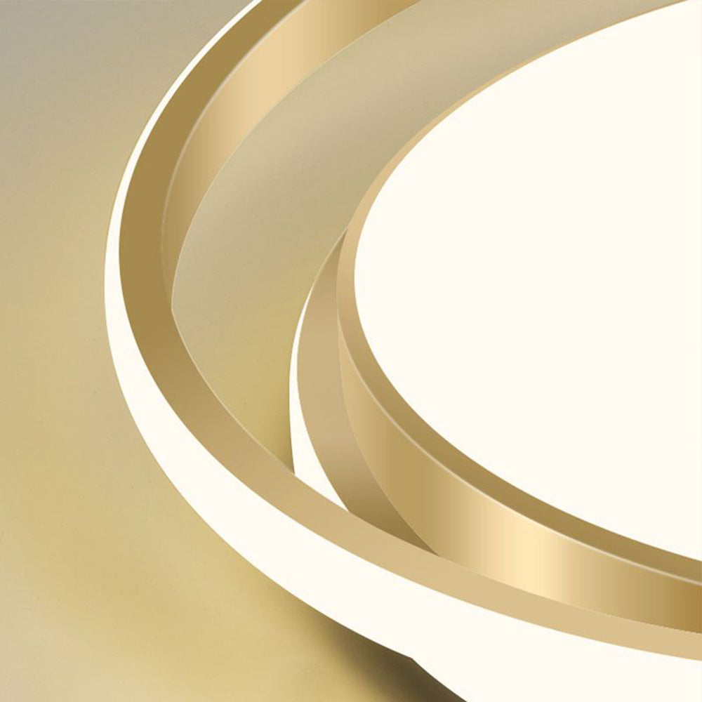 Ceiling Light | Brushed Gold Iron & Acrylic | Circular LED Design | Living Room