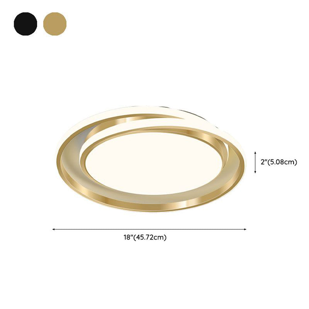 Ceiling Light | Brushed Gold Iron & Acrylic | Circular LED Design | Living Room