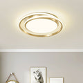 Ceiling Light | Brushed Gold Iron & Acrylic | Circular LED Design | Living Room