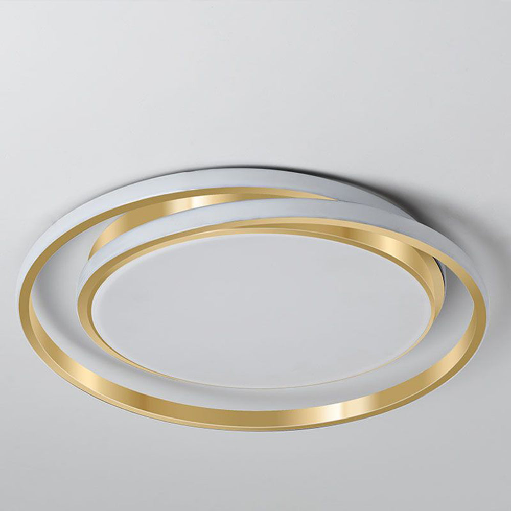 Ceiling Light | Brushed Gold Iron & Acrylic | Circular LED Design | Living Room