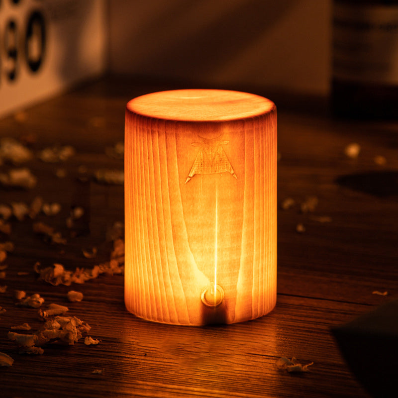 Table Lamp | Wood & LED | Touch Control Warm Glow | Living Room Accent