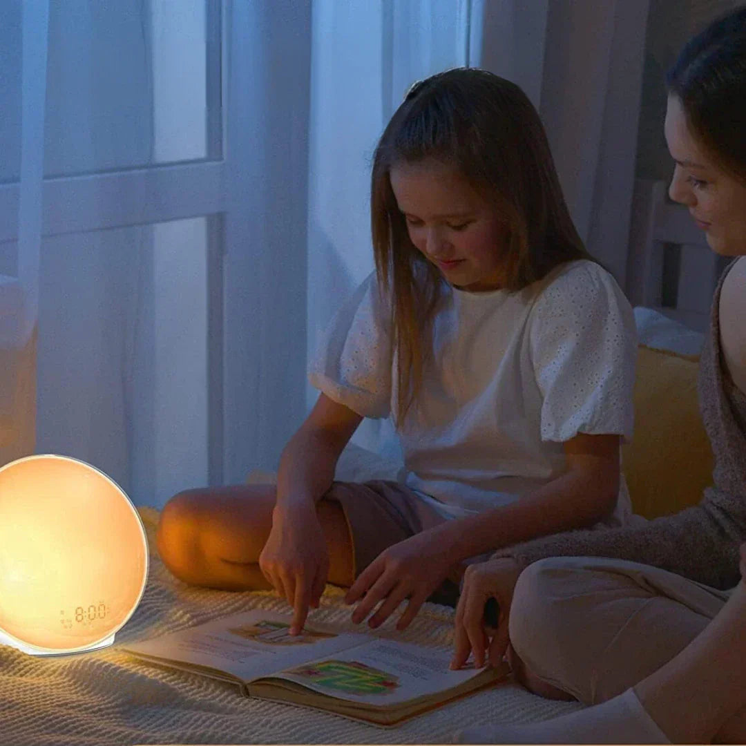 Alarm Clock Lamp | Plastic & Glass | Sunrise Simulation | Bedside Table