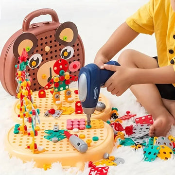 Montessori-Inspired Educational Toy Kit – Portable Building & Drilling Play Set