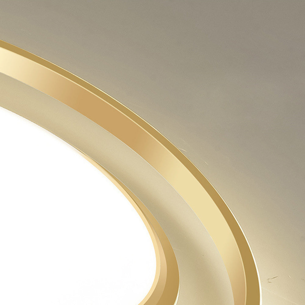 Ceiling Light | Brushed Gold Iron & Acrylic | Circular LED Design | Living Room
