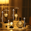 Table Lamp | Metal & Glass | Exposed Edison Bulb | Living Room Accent