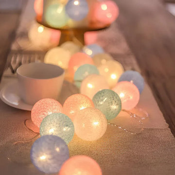 Cozy Cotton Ball String Fairy Lights - Warm Ambient Home Decor
