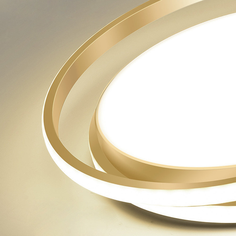 Ceiling Light | Brushed Gold Iron & Acrylic | Circular LED Design | Living Room