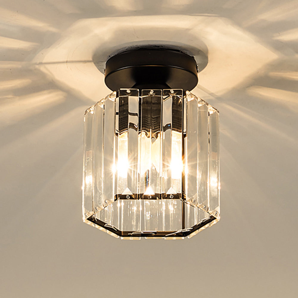 Modern Crystal Flush Ceiling Light – Contemporary Hallway Chandelier Fixture