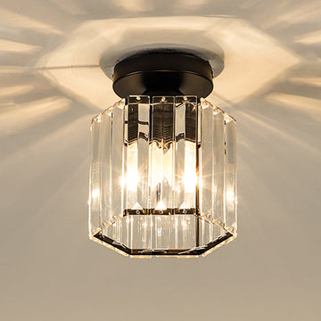 Modern Crystal Flush Ceiling Light – Contemporary Hallway Chandelier Fixture