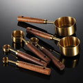 Measuring Set | Solid Oak & Stainless Steel | Ergonomic Handles | Gourmet Kitchen Use