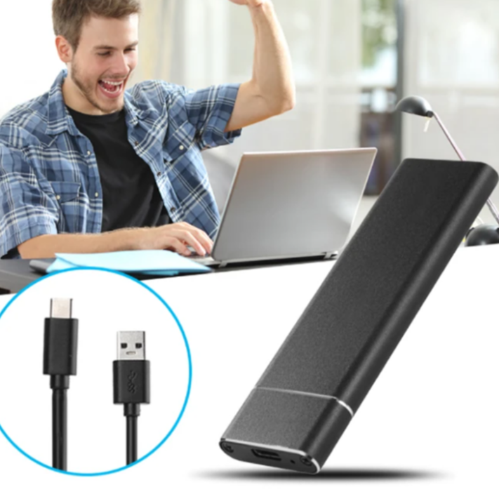 High-Speed External SSD with 520MB/s Transfer - Durable Aluminum Design