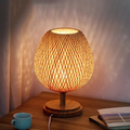 Table Lamp | Bamboo & Wood | Woven Shade | Cozy Living Room Accent