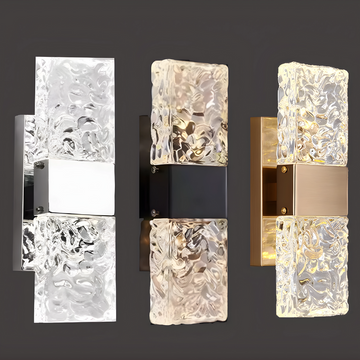 Crystal LED Wall Light – Modern Textured Glass Sconce for Elegant Ambient Lighting