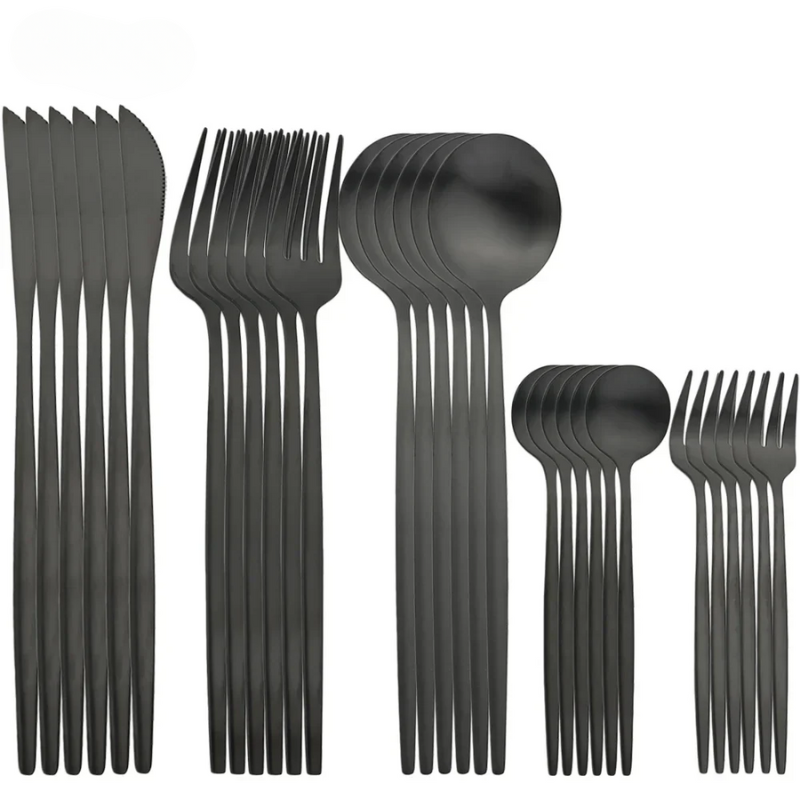 Cutlery Set | Stainless Steel | Gold Finish & Sleek Handles | Upscale Dining