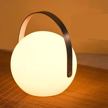 Table Lamp | Frosted Glass & Brushed Metal | Wireless Dimmable LED | Indoor Outdoor Ambient Lighting