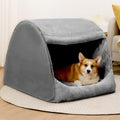 Dog Bed | Flannel & Plush Fabric | Enclosed Design | Home Sanctuary