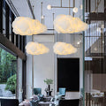 Pendant Lamp | Textured Fabric & Plastic | Cloud-Like Shape | Living Room Accent