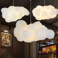Pendant Lamp | Textured Fabric & Plastic | Cloud-Like Shape | Living Room Accent
