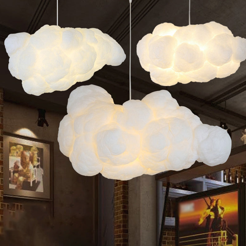 Pendant Lamp | Textured Fabric & Plastic | Cloud-Like Shape | Living Room Accent