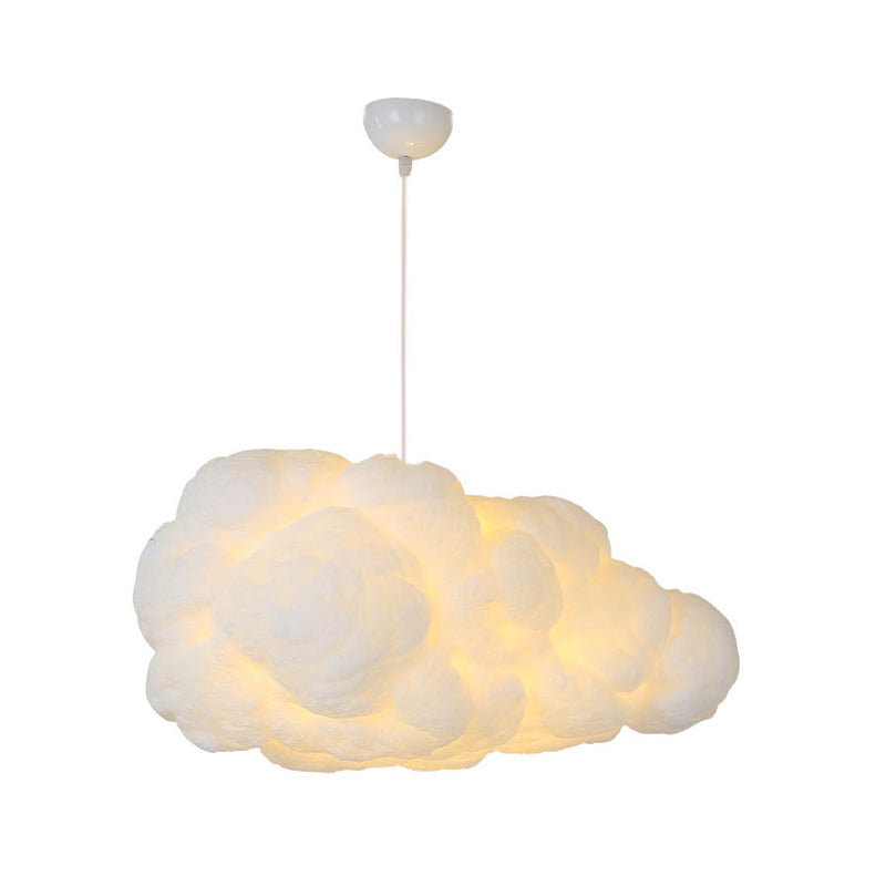 Pendant Lamp | Textured Fabric & Plastic | Cloud-Like Shape | Living Room Accent