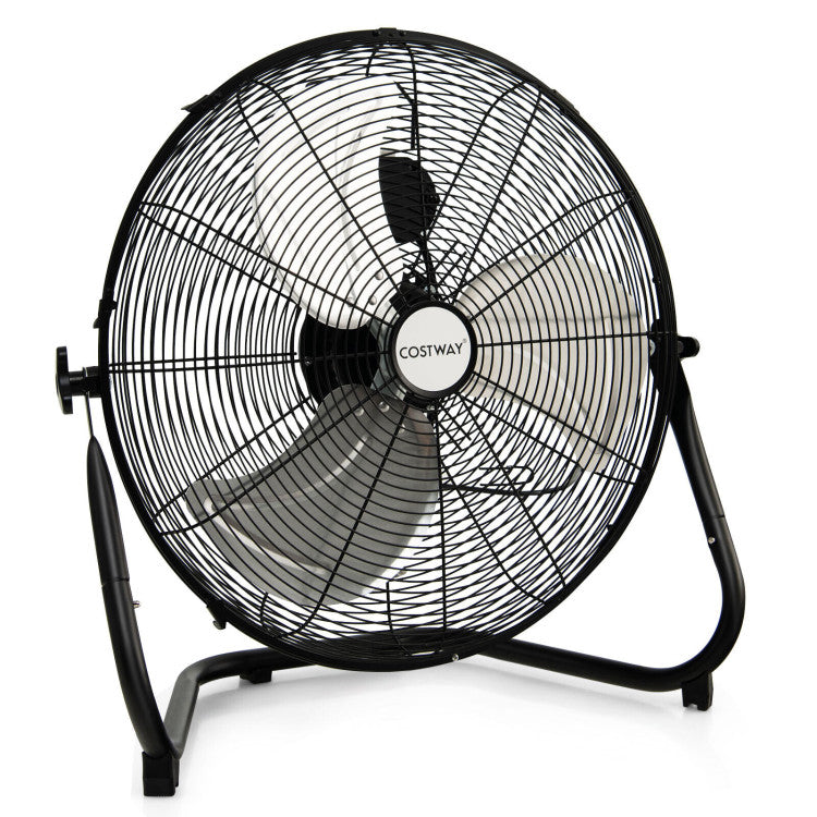 High-Speed Industrial Floor Fan - Durable Metal Design with Adjustable Tilt & Quiet Operation