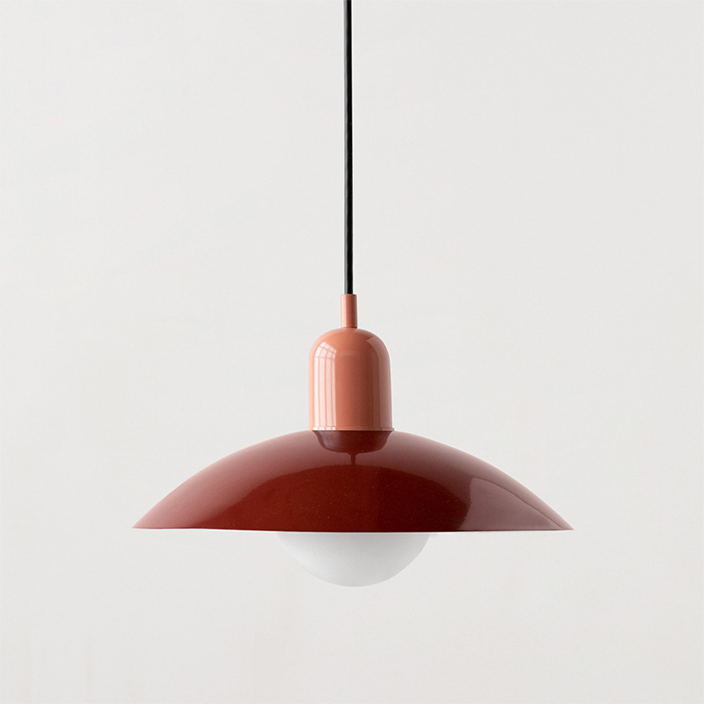 Modern Minimalist Dome Pendant Light with Glossy Glass Shade
