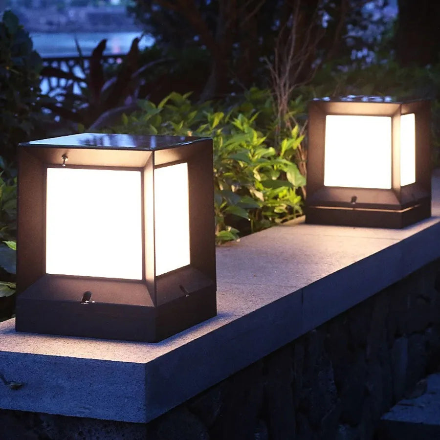 Modern Minimalist Outdoor Cube Lamp – Durable Aluminum Garden Light Fixture