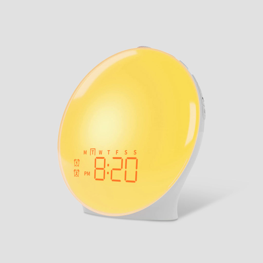 Alarm Clock Lamp | Plastic & Glass | Sunrise Simulation | Bedside Table