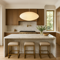 Pendant Lamp | Textured Paper & Metal | Oval Textured Surface | Living Room Accent