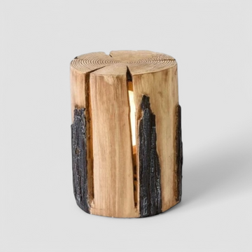Rustic Tree Stump Outdoor Lamp with 50,000-Hour LED Lifespan